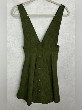 Frille Rose Olive Green Corduroy Dress